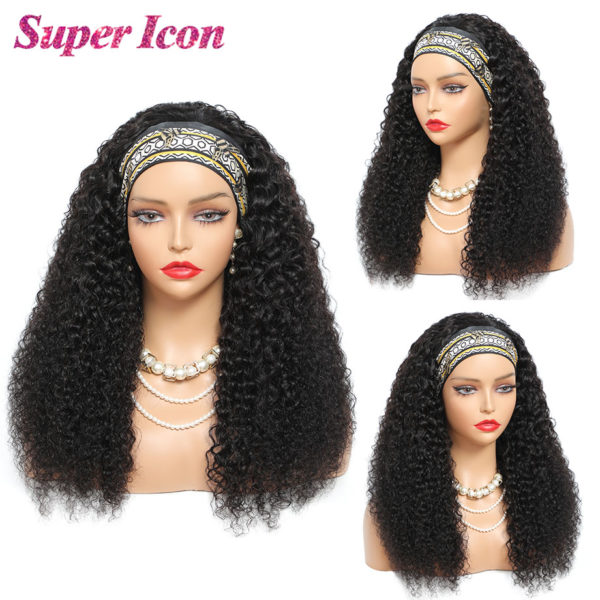 Headband Wig Human Hair Kinky Curly Brazilian Glueless Cheap Wigs Curl Thick Natural Human Hair Wigs For Woman Remy Super Icon - Image 4