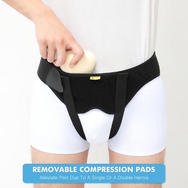 Hernia Belt Truss for Inguinal or Sports Hernia Support Brace Pain Relief Recovery Strap with 2 Removable Compression Pads - Image 3