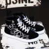High Top PU Leather Mens Shoes Sports Shoes Sport Man Running Sneakers for Men Black Mens Tennis Shoes Athletic Jogging E-347 - Image 2