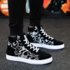 High-top Sneakers Male Sports Shoes Man Leather PU Man Running Shoes Shoes Sport Black Red Fitness Arena Basket Trainers E-347 - Image 5