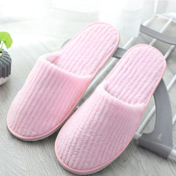 Home Guest Slippers Velvet Disposable Slippers Non-slip Hotel Supplies Portable Women's Slippers Guest Indoor Men Slippers Hot - Image 3