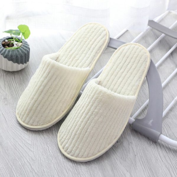 Home Guest Slippers Velvet Disposable Slippers Non-slip Hotel Supplies Portable Women's Slippers Guest Indoor Men Slippers Hot - Image 4