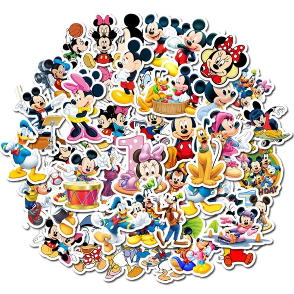 Hot 50 pcs Disney cartoon animation Mickey Mouse stickers toys for Kids Gift rooms luggage guitar personality graffiti stickers - Image 4