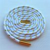 Hot Weiou Metal Tips Sports Athletic Colored Boot Laces Awesome Metallic Gold Shoelaces White Round Shoestrings Trainer Laces