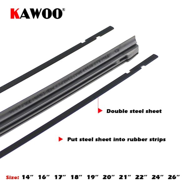 KAWOO Car Vehicle Insert Rubber strip Wiper Blade (Refill) 8mm Soft 14" 16" 17" 18" 19" 20" 21" 22" 24" 26" 28" 1pcs Accessories - Image 4