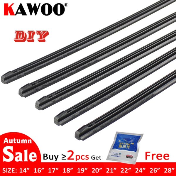 KAWOO Car Vehicle Insert Rubber strip Wiper Blade (Refill) 8mm Soft 14" 16" 17" 18" 19" 20" 21" 22" 24" 26" 28" 1pcs Accessories