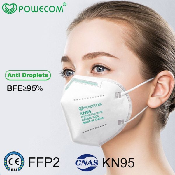 KN95 Face Mask Reusable Protective FFP2 Masks Respirator 5 Layer Filter PM2.5 Safety Adults Mouth Mask POWECOM Mouth Muffle - Image 2