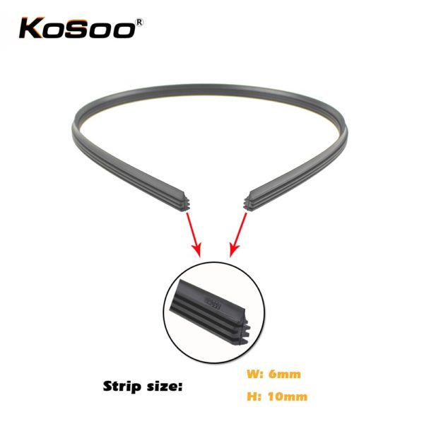 KOSOO 2PCS Vehicle Windshield Insert Natural Rubber Car Wiper Blade Strip (Refill) 6mm 26"28"30"32" Frameless Wiper Accessories - Image 2