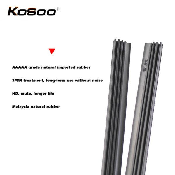 KOSOO 2PCS Vehicle Windshield Insert Natural Rubber Car Wiper Blade Strip (Refill) 6mm 26"28"30"32" Frameless Wiper Accessories - Image 3