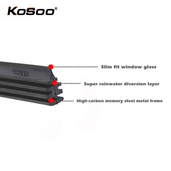 KOSOO 2PCS Vehicle Windshield Insert Natural Rubber Car Wiper Blade Strip (Refill) 6mm 26"28"30"32" Frameless Wiper Accessories - Image 4