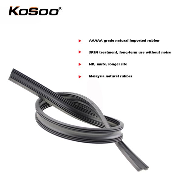 KOSOO 2PCS Vehicle Windshield Insert Natural Rubber Car Wiper Blade Strip (Refill) 6mm 26"28"30"32" Frameless Wiper Accessories - Image 5