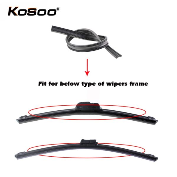 KOSOO 2PCS Vehicle Windshield Insert Natural Rubber Car Wiper Blade Strip (Refill) 6mm 26"28"30"32" Frameless Wiper Accessories - Image 6