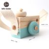 Let'S Make 1Pc Wooden Baby Toys Fashion Camera Wood Pendants Montessori Toys For Kids Wooden Diy Present Nursing Gift Baby Block - Image 6