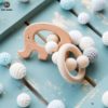 Let's Make 10pc Wooden Beads 20mm Crochet Beads Wooden Teether Baby Toys Handmade Wood Crafts Teething Rattle Beads Baby Teether - Image 5