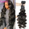 Luvin 28 30 32 40 Inch Brazilian Body Wave raw Human Hair Bundles Remy Hair water wave bundles Weaves Deals Products Wholesale