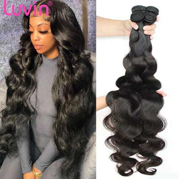 Luvin 28 30 32 40 Inch Brazilian Body Wave raw Human Hair Bundles Remy Hair water wave bundles Weaves Deals Products Wholesale