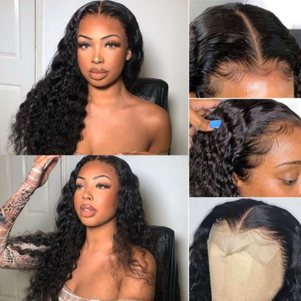 Luvin Hair Deep Curly Lace Front Wig Human Hair Wigs For Black Women Brazilian Deep Wave 13x4 Glueless Lace Wig Pre Plucked - Image 4