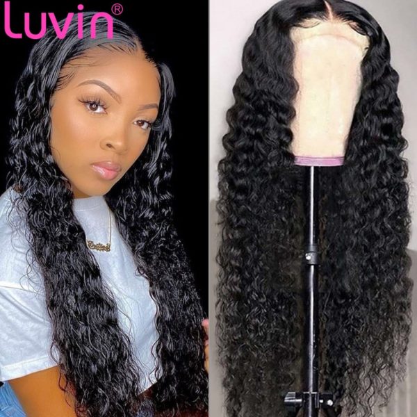 Luvin Hair Deep Curly Lace Front Wig Human Hair Wigs For Black Women Brazilian Deep Wave 13x4 Glueless Lace Wig Pre Plucked