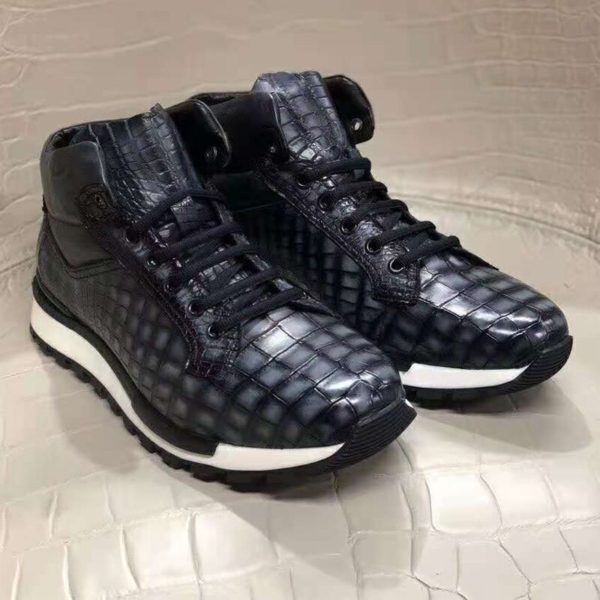 Luxury Men Causal Boots Handcrafted Men's Premium Alligator Skin Running Sneaker Hand Painted Colors Crocodile Leather Shoes - Image 5