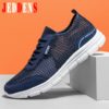 Mesh Breathable Men's Shoe Big Size Lace Up Sneakers Man Summer Blue Comfort Casual Shoes Men Low Top Lightweight Sneakers M9