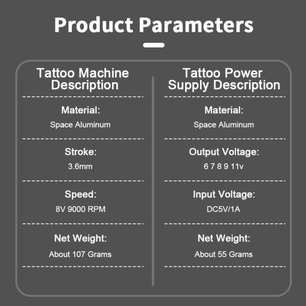 Mini Rocket Tattoo Machine Set Japan Motor Wireless Tattoo Power Supply RCA Interface Rotary Tattoo Pen Kit - Image 4