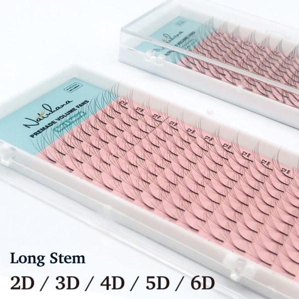 NATUHANA 2D 3D 4D 5D 6D False Lashes Premade Russian Volume Fans Individual Faux Mink Pre made Volume Fans Eyelash Extensions
