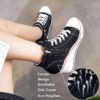 New Korean Designer Women Wedge Shoes Canvas Mesh Breathable Platform Sneakers for Female 8cm Heighten High Heels Side Zipper - Image 2