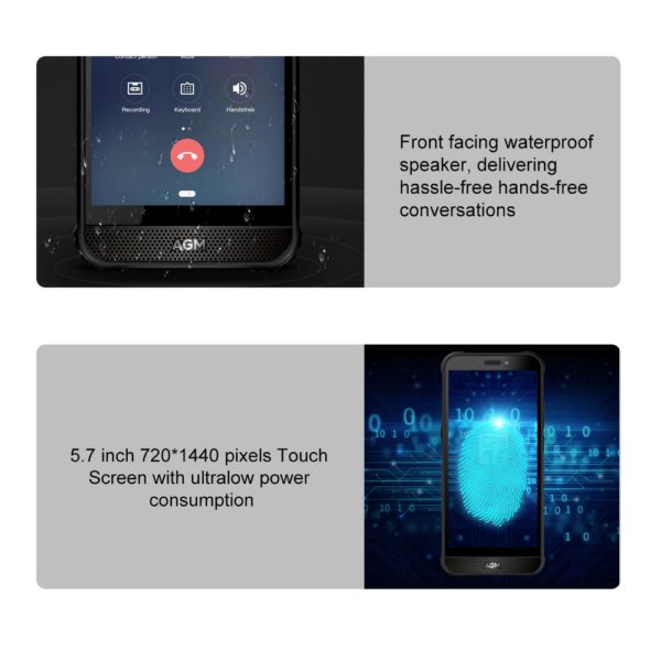 OFFICIAL AGM A10 Front Placed Speaker 5.7" HD 4G 128G Android™ 9 Rugged Phone 4400mAh IP68 Waterproof Smartphone - Image 3