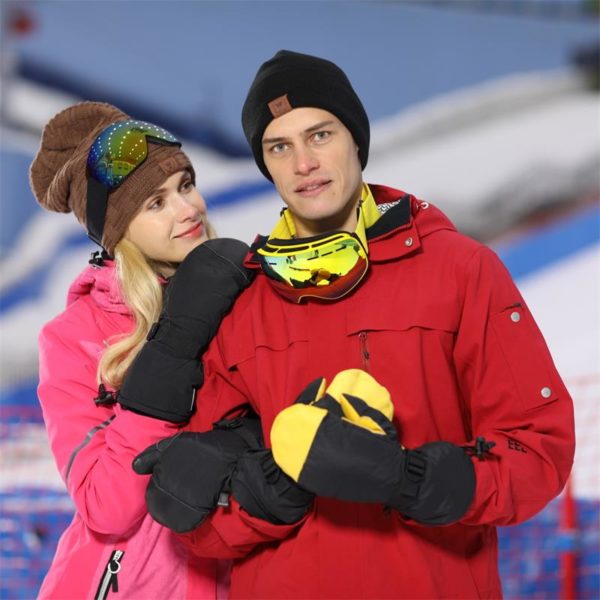 OZERO Winter Gloves 3M Thinsulate Insulated Cotton Snow Work Ski Glove Waterproof Windproof for Men and Women Yellow Black 1017 - Image 4