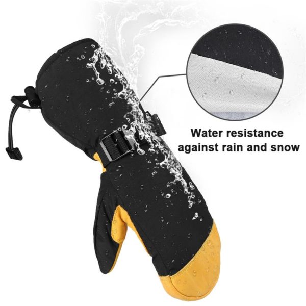 OZERO Winter Gloves 3M Thinsulate Insulated Cotton Snow Work Ski Glove Waterproof Windproof for Men and Women Yellow Black 1017 - Image 5