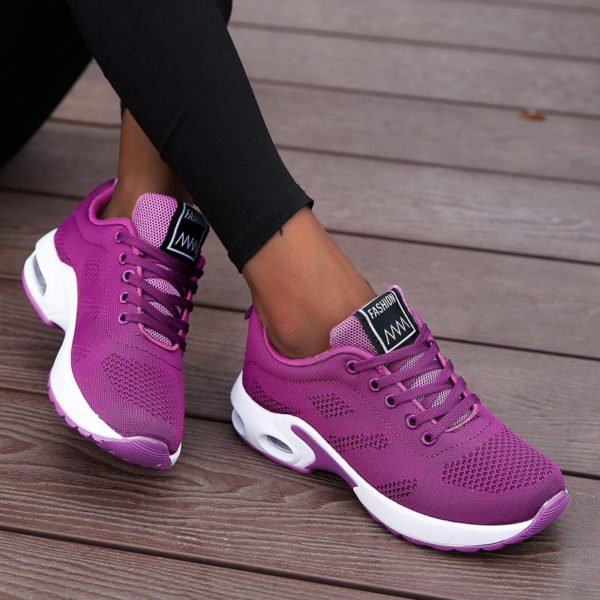 Oversize Summer Air Cushion Women Sport Shoes Women's Sneakers Lady Sports Shoes Breathable Running Shoes Female Purple GME-0097