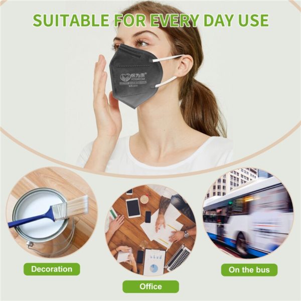 POWECOM Mask KN95 Activated Carbon Masks Adult Kids Anti-fog And Dustproof Protective Face Masks Face Mouth Masks Respirator - Image 3