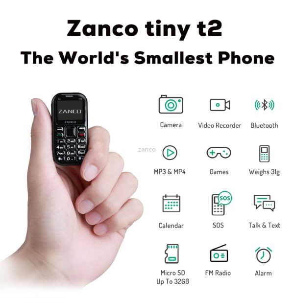 Package of 5 x ZANCO Tiny t2 World Smallest Phone 3G GSM/WCDMA Mini Cellular Unlocked Mobile phone Buy direct from manufacturers