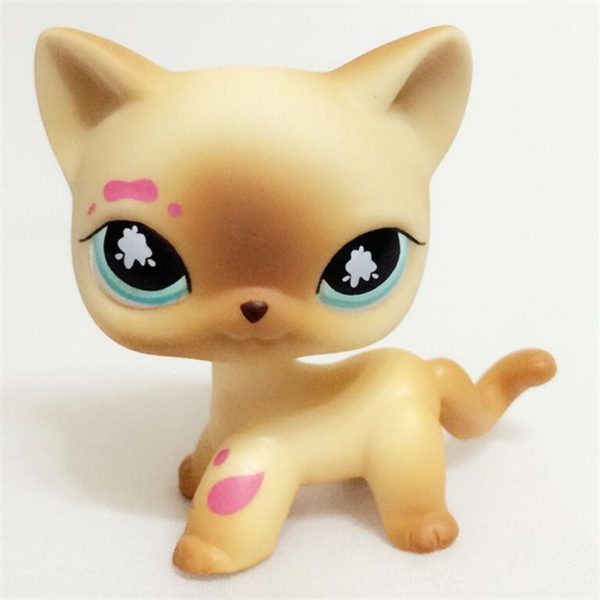 Pet Shop Lps Toys Standing Short Hair Cat White Red Sparkle European Kitty Littlest Girl Xmas Gift Anime Figure Dragon Ball - Image 2