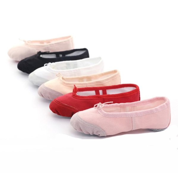 Professional pink yoga slippers indoor exercise shoes ballet shoes dance for girls canvas ballet dance girls children women - Image 3