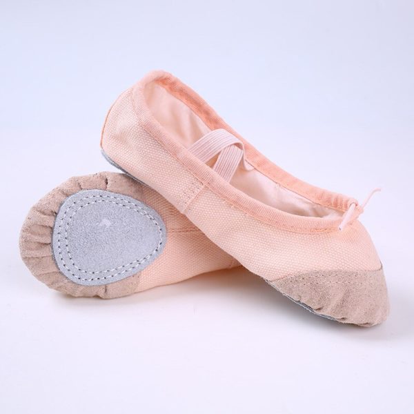 Professional pink yoga slippers indoor exercise shoes ballet shoes dance for girls canvas ballet dance girls children women - Image 5