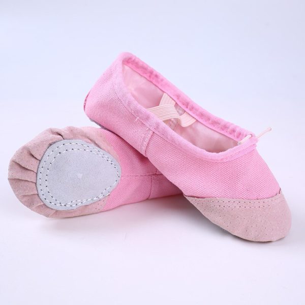 Professional pink yoga slippers indoor exercise shoes ballet shoes dance for girls canvas ballet dance girls children women - Image 6