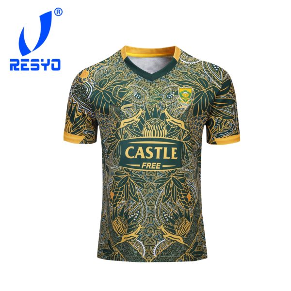 RESYO FOR South Africa Centennial Edition Men's Rugby Jeraey Sport Shirt S-3XL