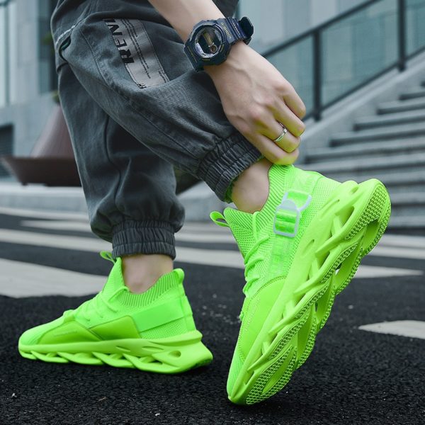 Running Sports Shoes Male Light Soft Thick Sole Hole Cushioning Athletic Wearable Sneakers Mesh Breathable