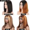 SPARK Human Hair Wig Ombre Bob Peruvian Straight Natural 1B/30&4/27 Highlight Short Bob Remy 4x4 Lace Closure Human Hair Wigs - Image 5