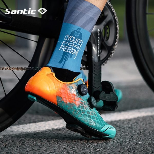 Santic Mens Cycling Shoes Carbon Fiber Sole PRO MTB Road Bike Bicycle Shoes Self-locking Sneaker Ultralight Breathable Equipment - Image 5