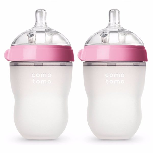 Silicone Baby Bottle Green/Pink 5 oz and 8 oz Baby Bottles 2 Pack BPA free bottle children - Image 2