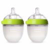 Silicone Baby Bottle Green/Pink 5 oz and 8 oz Baby Bottles 2 Pack BPA free bottle children