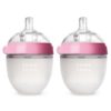 Silicone Baby Bottle Green/Pink 5 oz and 8 oz Baby Bottles 2 Pack BPA free bottle children - Image 3