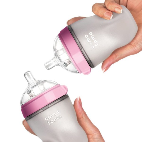 Silicone Baby Bottle Green/Pink 5 oz and 8 oz Baby Bottles 2 Pack BPA free bottle children - Image 4