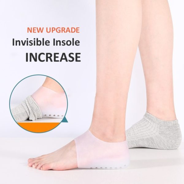 Silicone Invisible Height Increase Insole 1.5CM 2.5CM 3.5CM Lift New Upgrade Soft Socks Shoes Pad for Men Women dropshipping