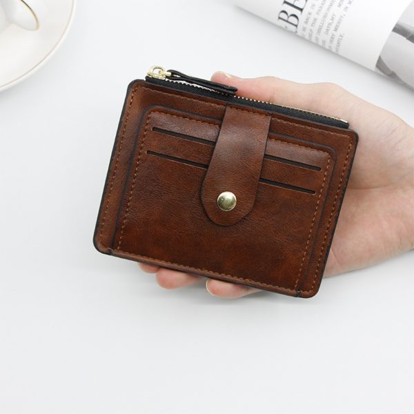 Small Fashion Credit ID Card Holder Slim Leather Wallet With Coin Pocket Man Money Bag Case For Men Mini Women Business Purse - Image 3