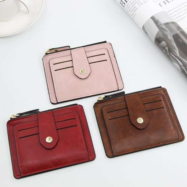 Small Fashion Credit ID Card Holder Slim Leather Wallet With Coin Pocket Man Money Bag Case For Men Mini Women Business Purse - Image 4