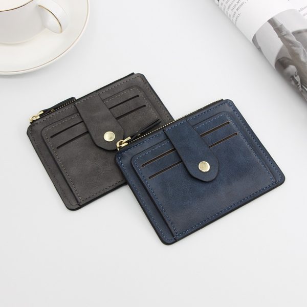 Small Fashion Credit ID Card Holder Slim Leather Wallet With Coin Pocket Man Money Bag Case For Men Mini Women Business Purse - Image 5