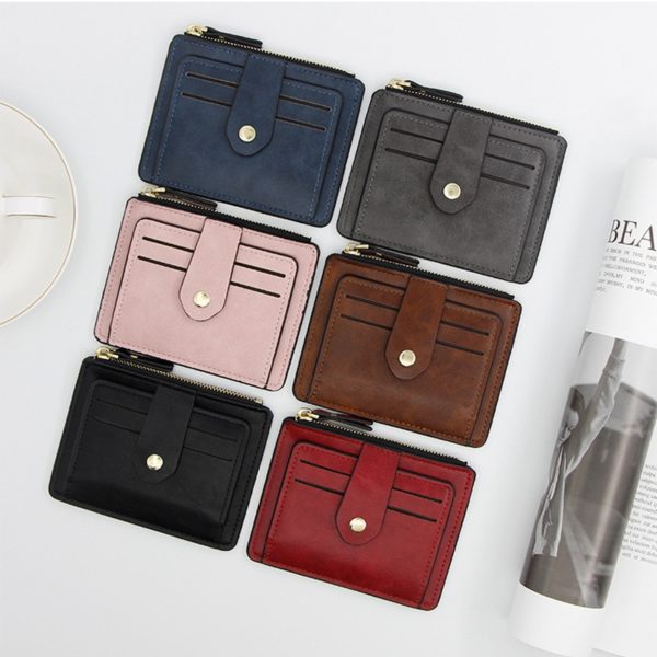 Small Fashion Credit ID Card Holder Slim Leather Wallet With Coin Pocket Man Money Bag Case For Men Mini Women Business Purse - Image 6